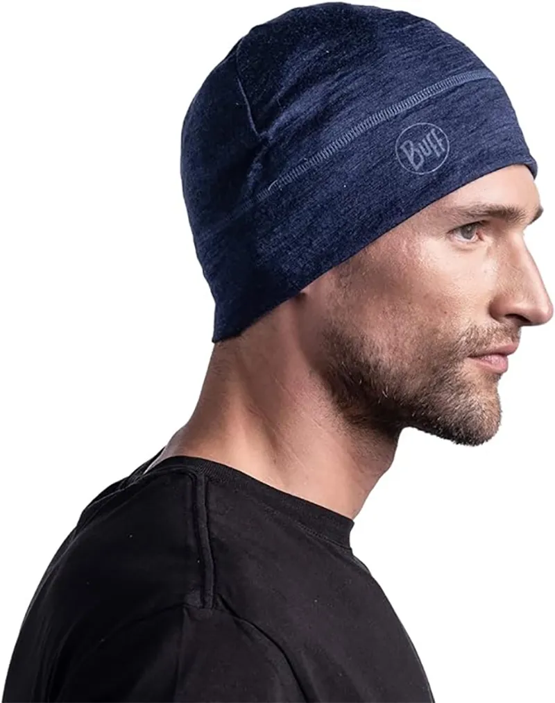 Buff Merino Lightweight Beanie Solid Denim-2